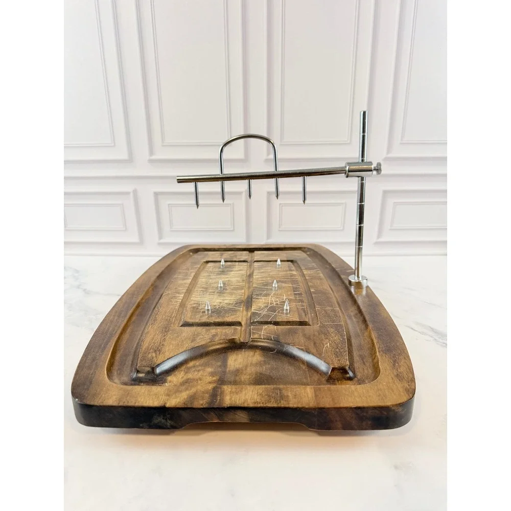 VTG Walnut Solid Wood Carving Board With Metal